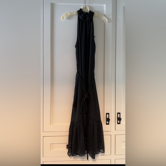 Elie Tahari Black Ruffled Halterneck Midi Dress NWT - Picture 5 of 8